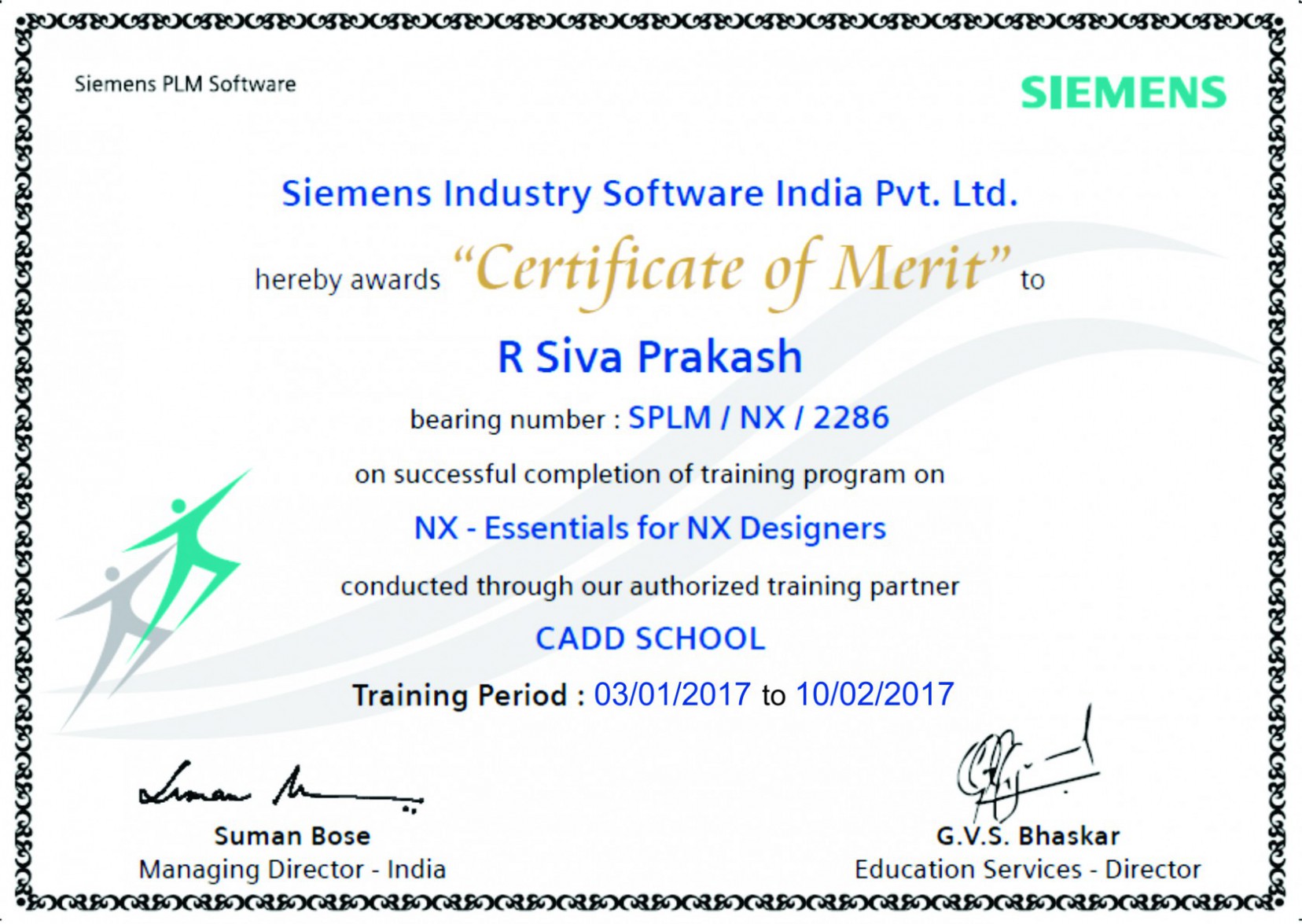 simens Certificate